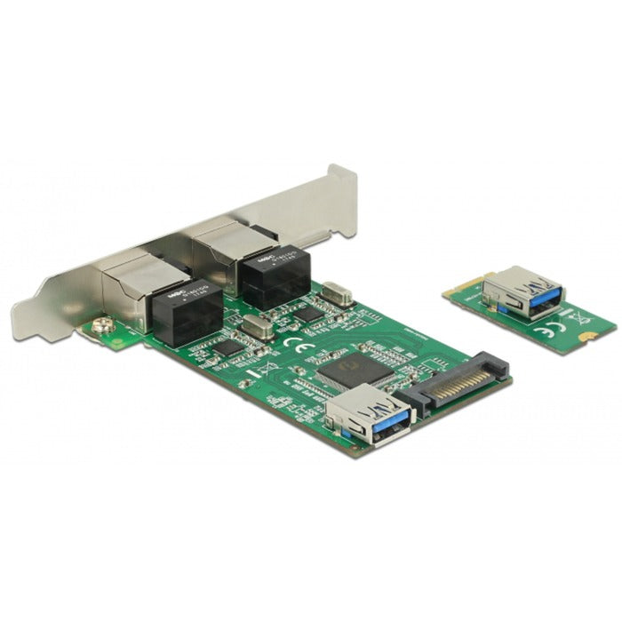DeLOCK DeLOCK Converter M.2 Key B+M male > 2 x Gigabit LAN