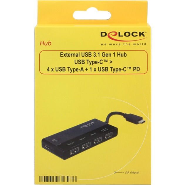 DeLOCK Externe USB 3.1 Gen 1 USB-C > 4x USB-A + 1x USB-C