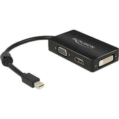 Delock mini displayport naar vga hdmi dvi adapter (zwart)