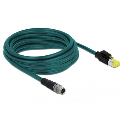 DeLOCK Netwerk kabel M12 8 pin X-coded > RJ45 Hirose plug