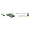 Delock pci express x4 card u.2 nvme naar 1 x internal sff-8654 4i + 1 x internal sff-8643 – low profile form factor adapter (zilver)