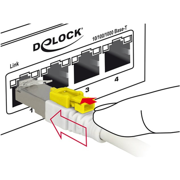 Delock patchkabel rj-45 secure met cat.6a (wit, 85335, 5 meter)