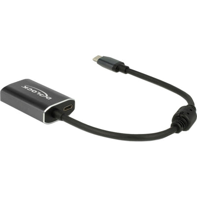 Delock usb-c (male) > mini displayport (female) met pd functie adapter (donkergrijs, 0,2 meter)