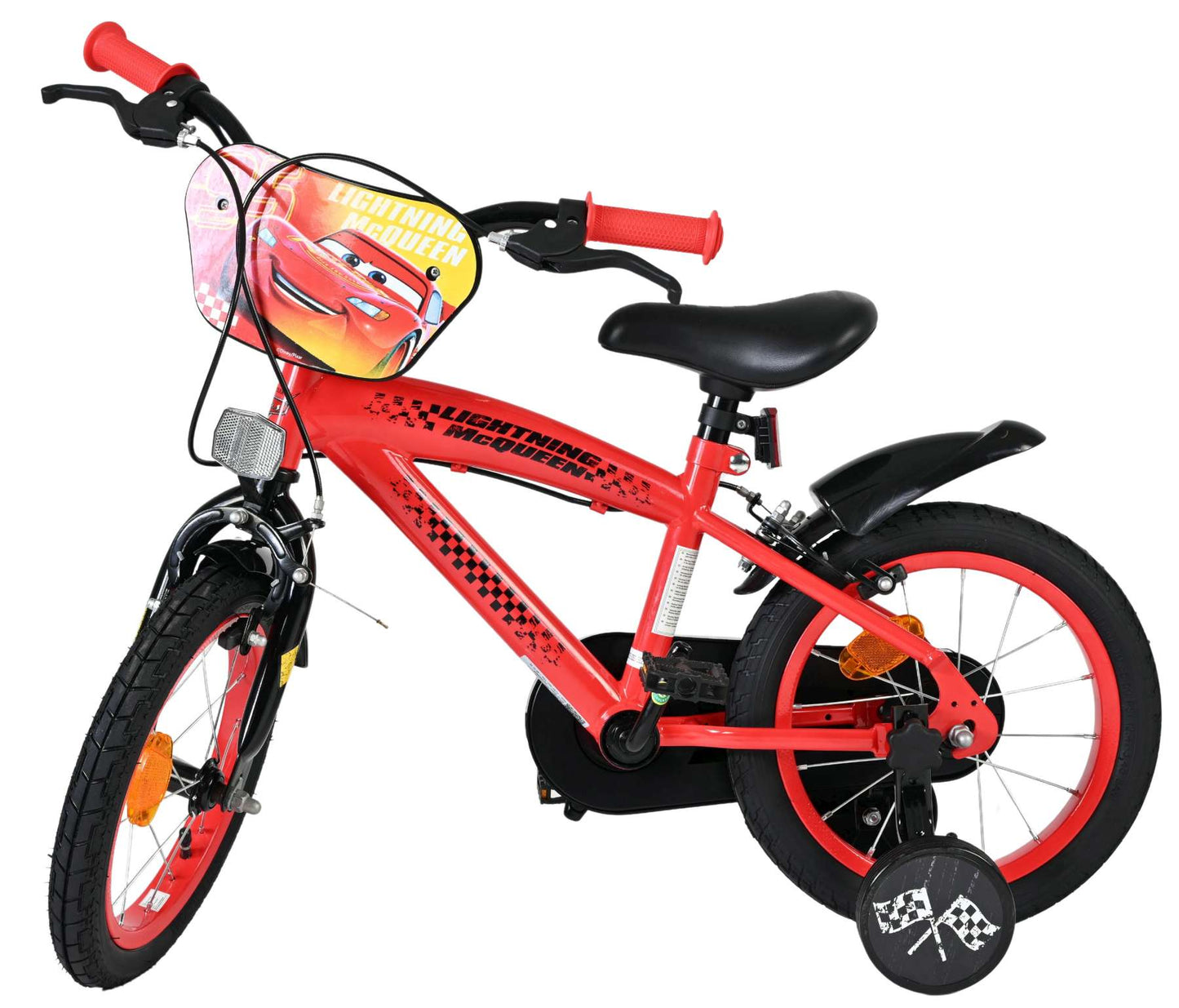 Disney autos disney cars kinderfiets - jongens - 14 inch - rood - twee handremmen