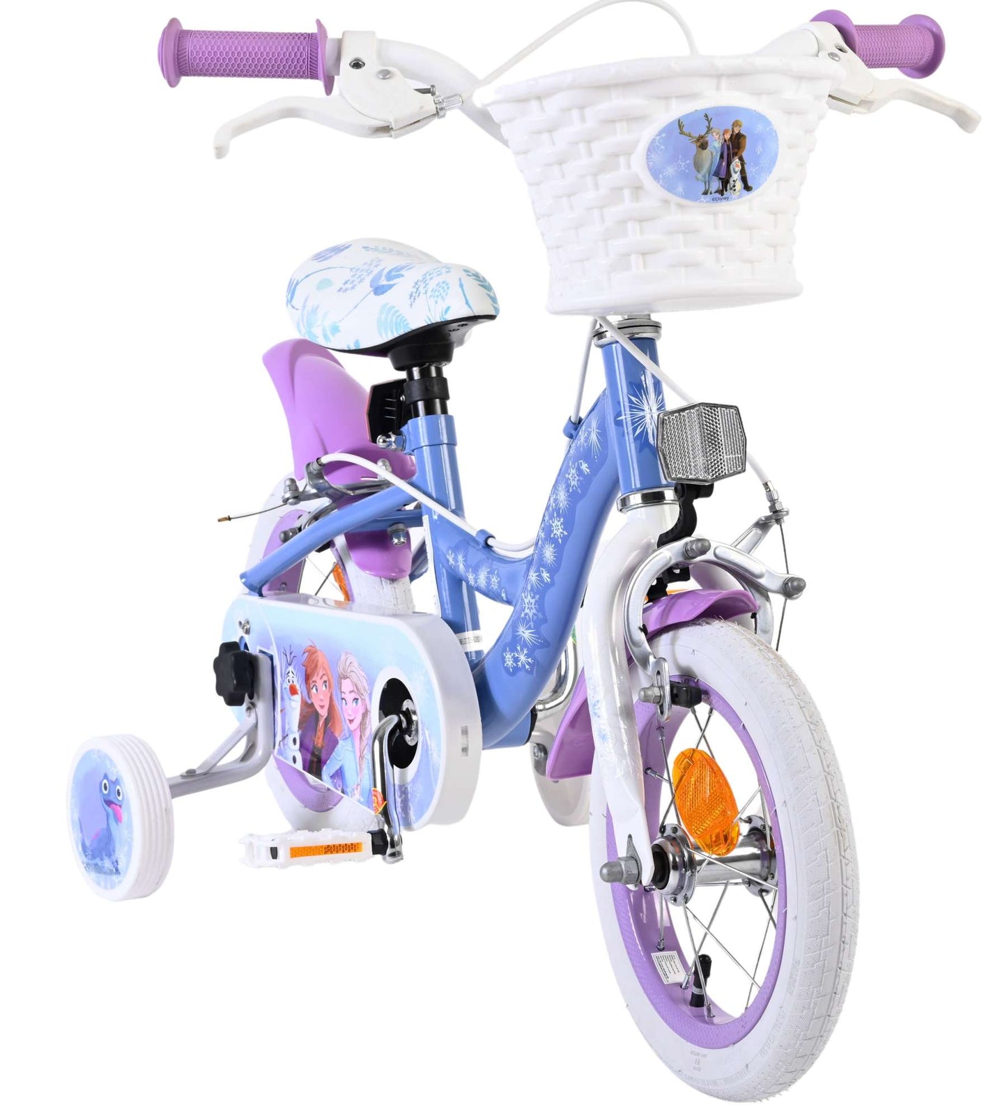 Disney die eiskönigin disney frozen 2 kinderfiets - meisjes - 12 inch - blauw paars - twee handremmen
