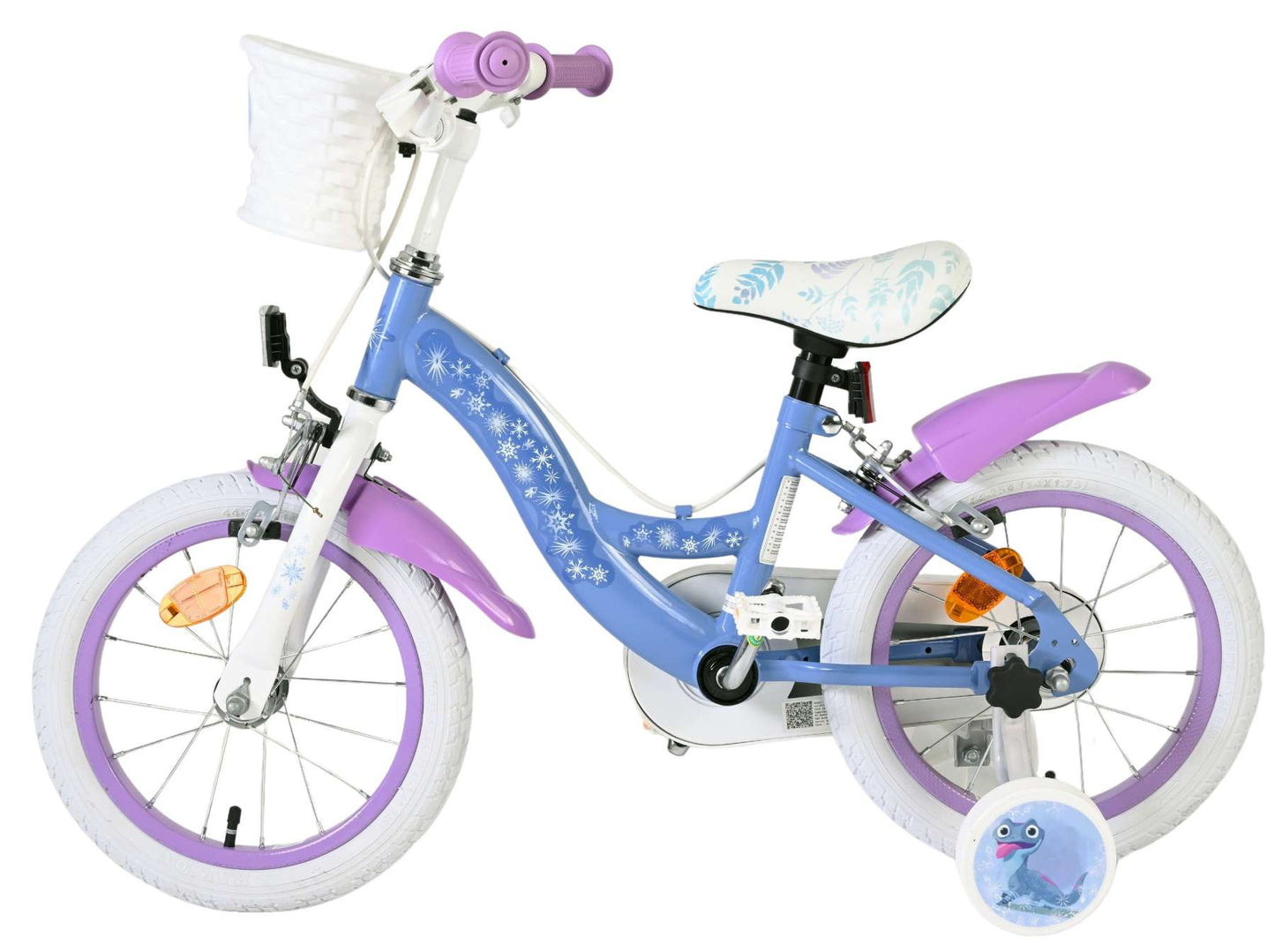 Volare disney frozen 2 kinderfiets - meisjes - 14 inch - blauw paars - twee handremmen