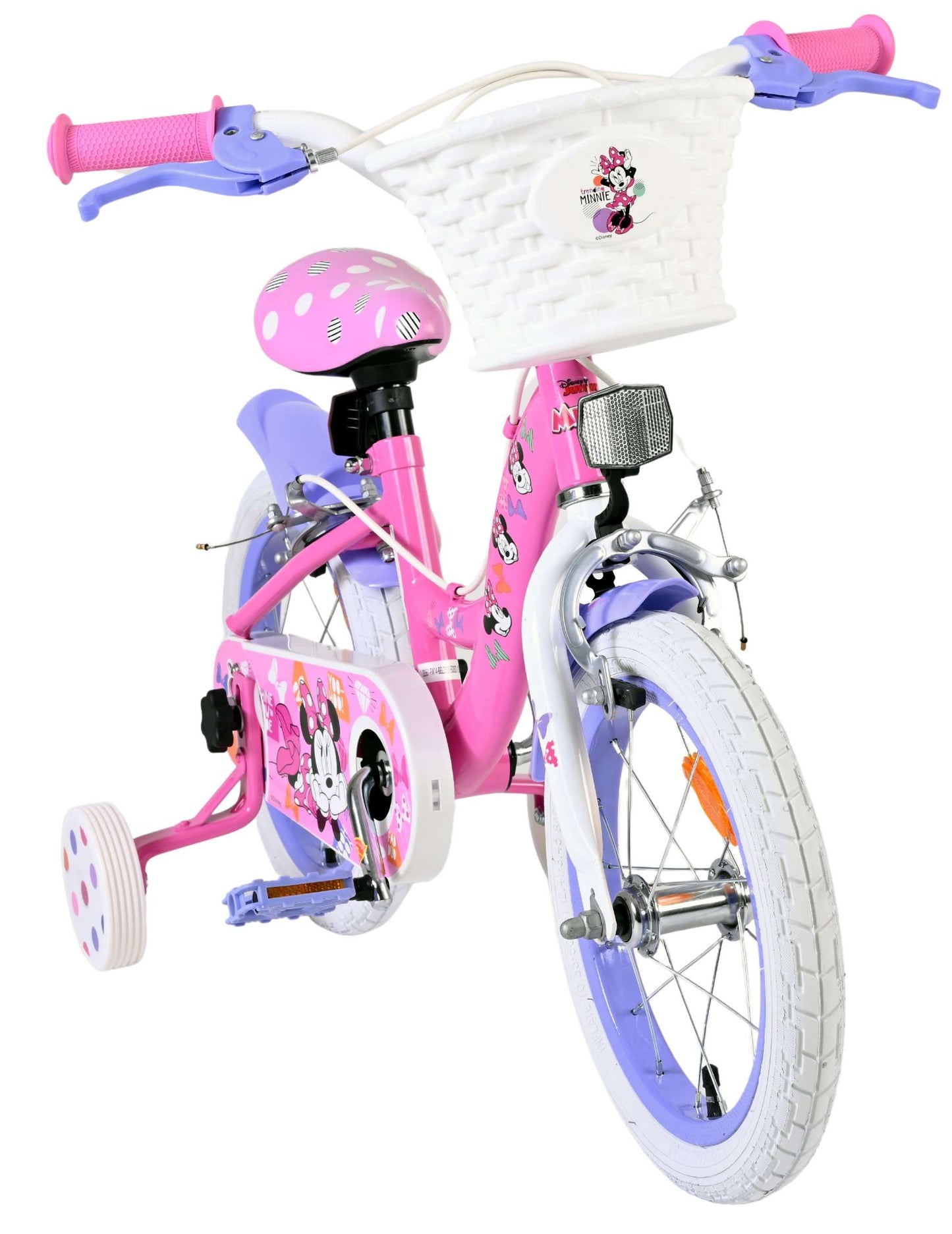 Disney minnie kinderfiets - meisjes - 14 inch - roze - twee handremmen