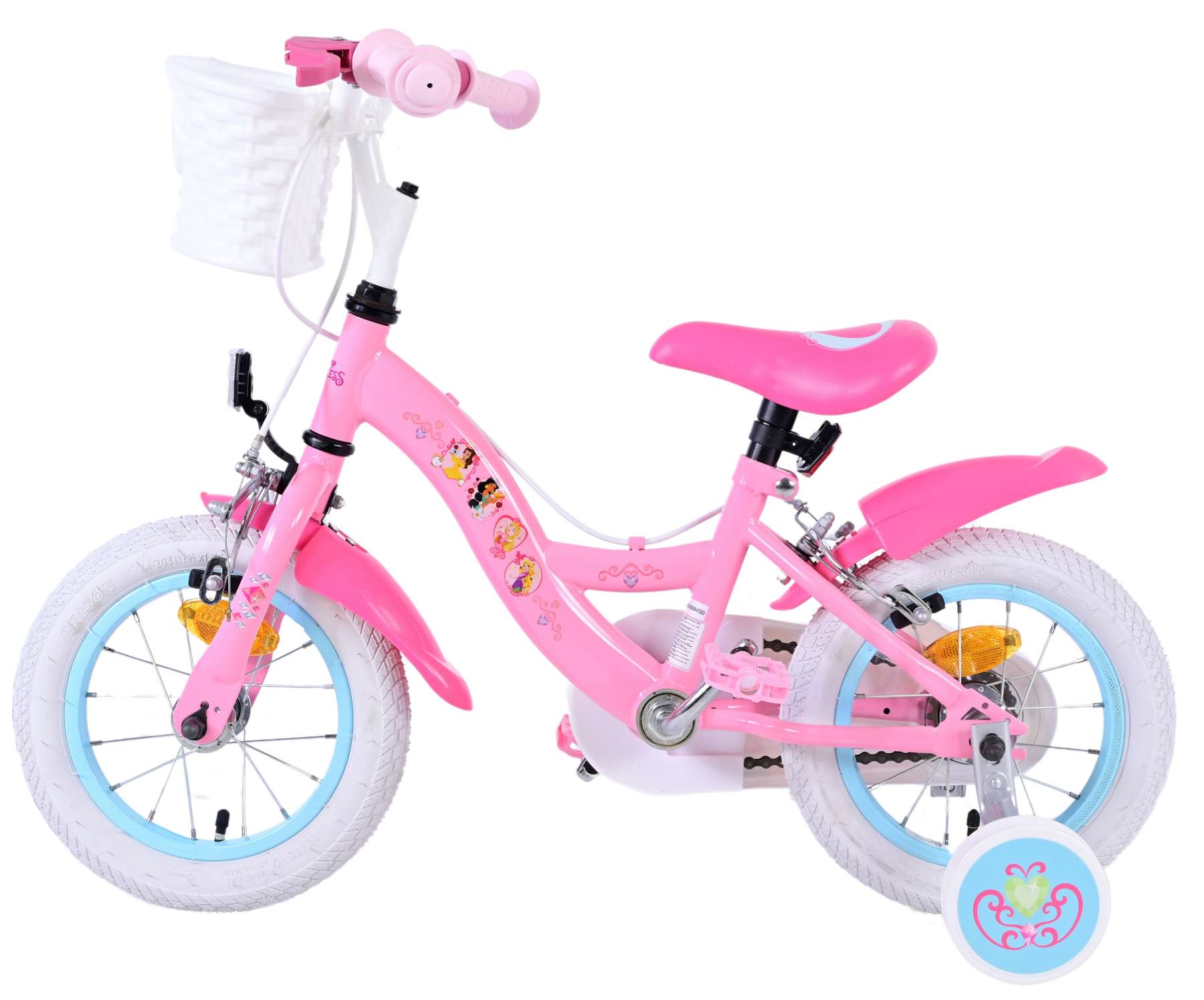 Volare magic royals kinderfiets - meisjes - 12 inch - roze - twee handremmen