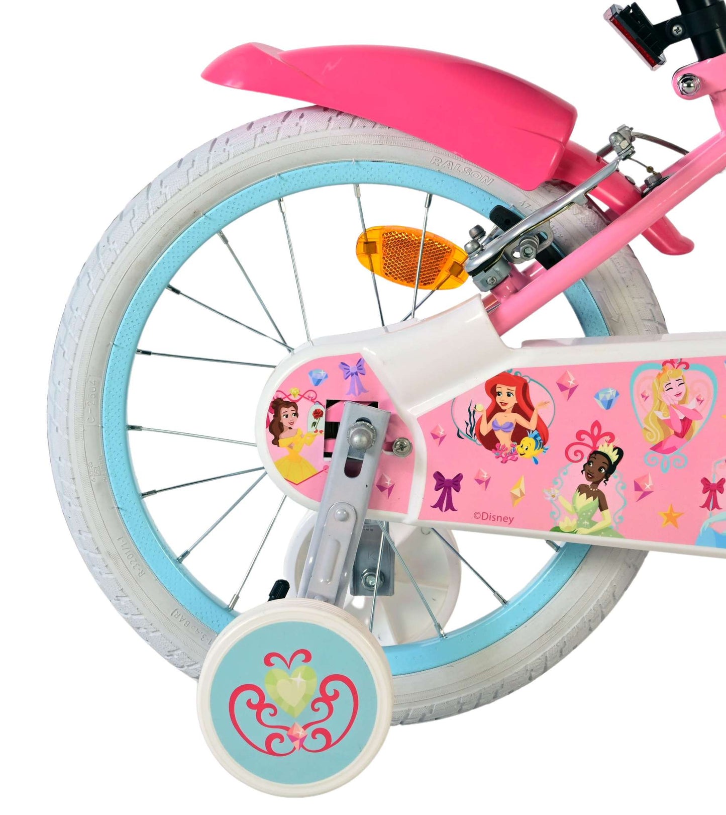 Disney prinzessin disney princess kinderfiets - meisjes - 16 inch - roze - twee handremmen