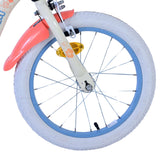 Stitch Stitch Kinderfiets Meisjes 16 inch Crème Koraal Blauw Twee handremmen - afbeelding 3