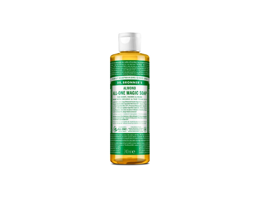 Dr. bronner's vloeibare zeep - pure castile - amandel - 240 ml