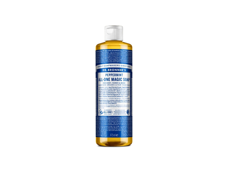 Dr. bronner's vloeibare zeep - pure castile - pepermunt - 475 ml