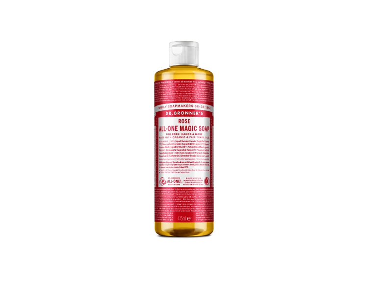 Dr. bronner's vloeibare zeep - pure castile - roos - 475 ml