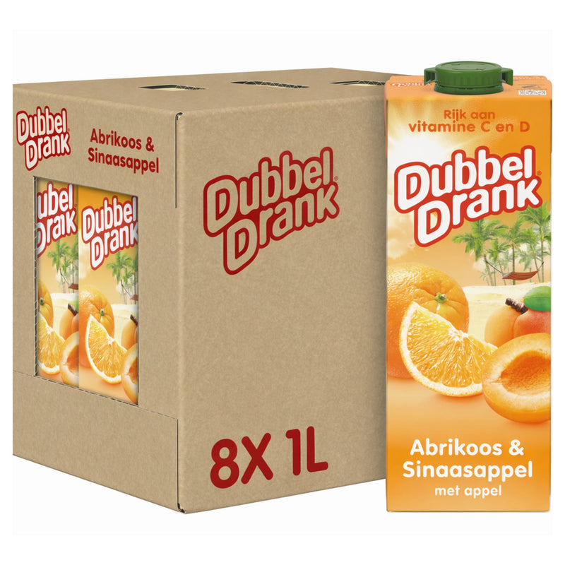 Dubbeldrank sinaasappel abrikoos pak (8x1 liter)