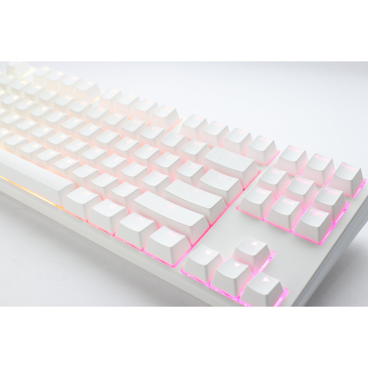 Ducky one 3 classic pure white tkl, toetsenbord (wit, us lay-out, cherry mx red, rgb led, double-shot pbt, hot-swappable, quack mechanics, 80%)