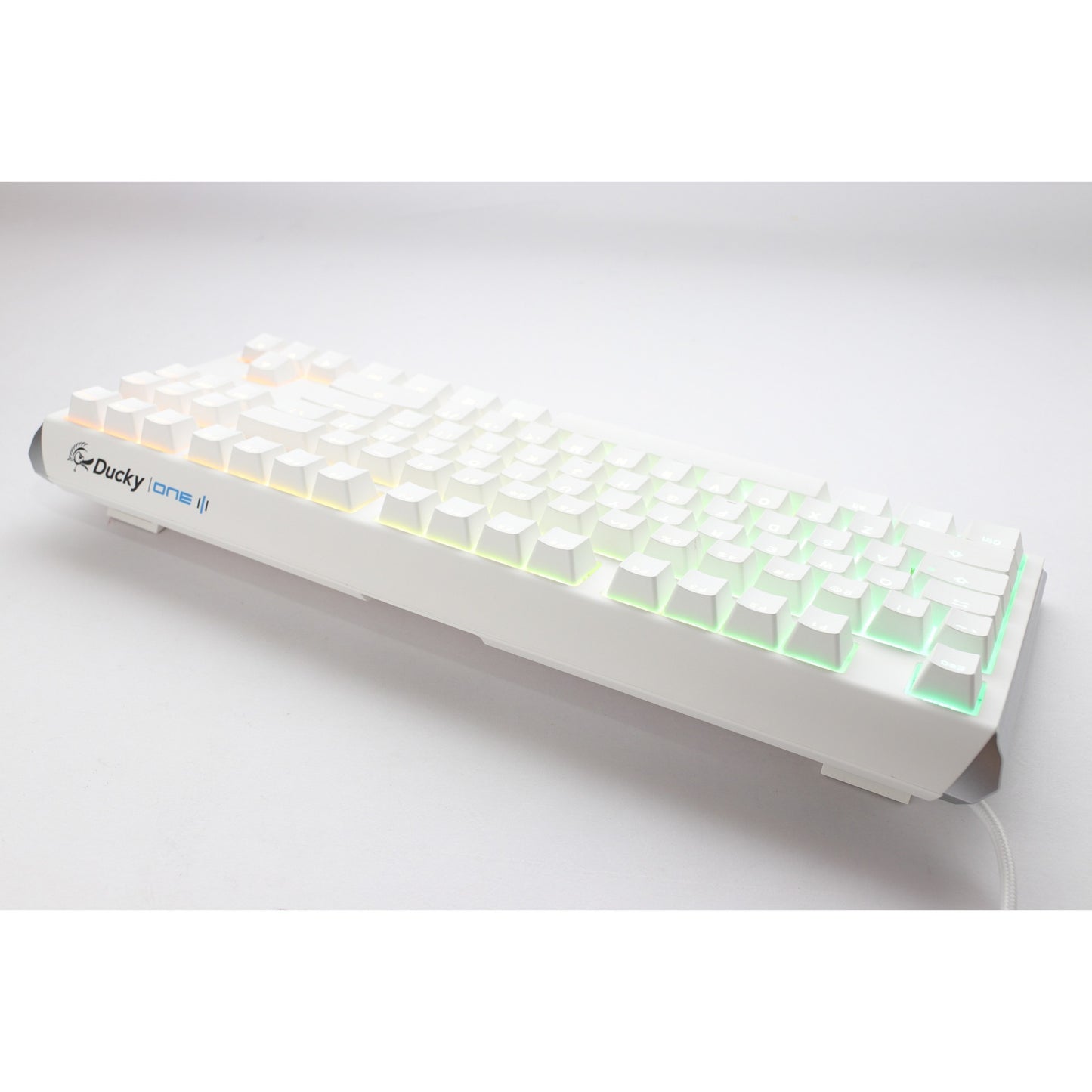 Ducky one 3 classic pure white tkl, toetsenbord (wit, us lay-out, cherry mx red, rgb led, double-shot pbt, hot-swappable, quack mechanics, 80%)