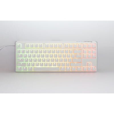 Ducky one 3 classic pure white tkl, toetsenbord (wit, us lay-out, cherry mx speed silver, rgb led, double-shot pbt, hot-swappable, quack mechanics, 80%)