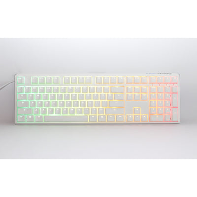 Ducky one 3 classic pure white, toetsenbord (wit, us lay-out, cherry mx blue, rgb led, double-shot pbt, hot-swappable, quack mechanics)
