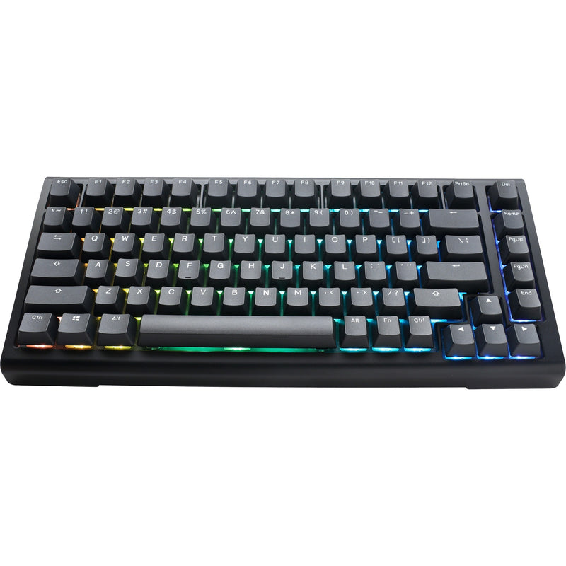 Ducky projectd tinker 75 met qmk via, toetsenbord (zwart wit, us lay-out, cherry mx blue, rgb led, double-shot pbt, hot-swappable, gasket mount, 75%)