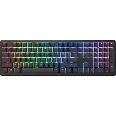 Ducky zero 6108 classic black, gaming toetsenbord (zwart wit, us lay-out, cherry mx2a brown, rgb leds, double-shot pbt, hot swap, 2.4ghz | bluetooth | usb-c)