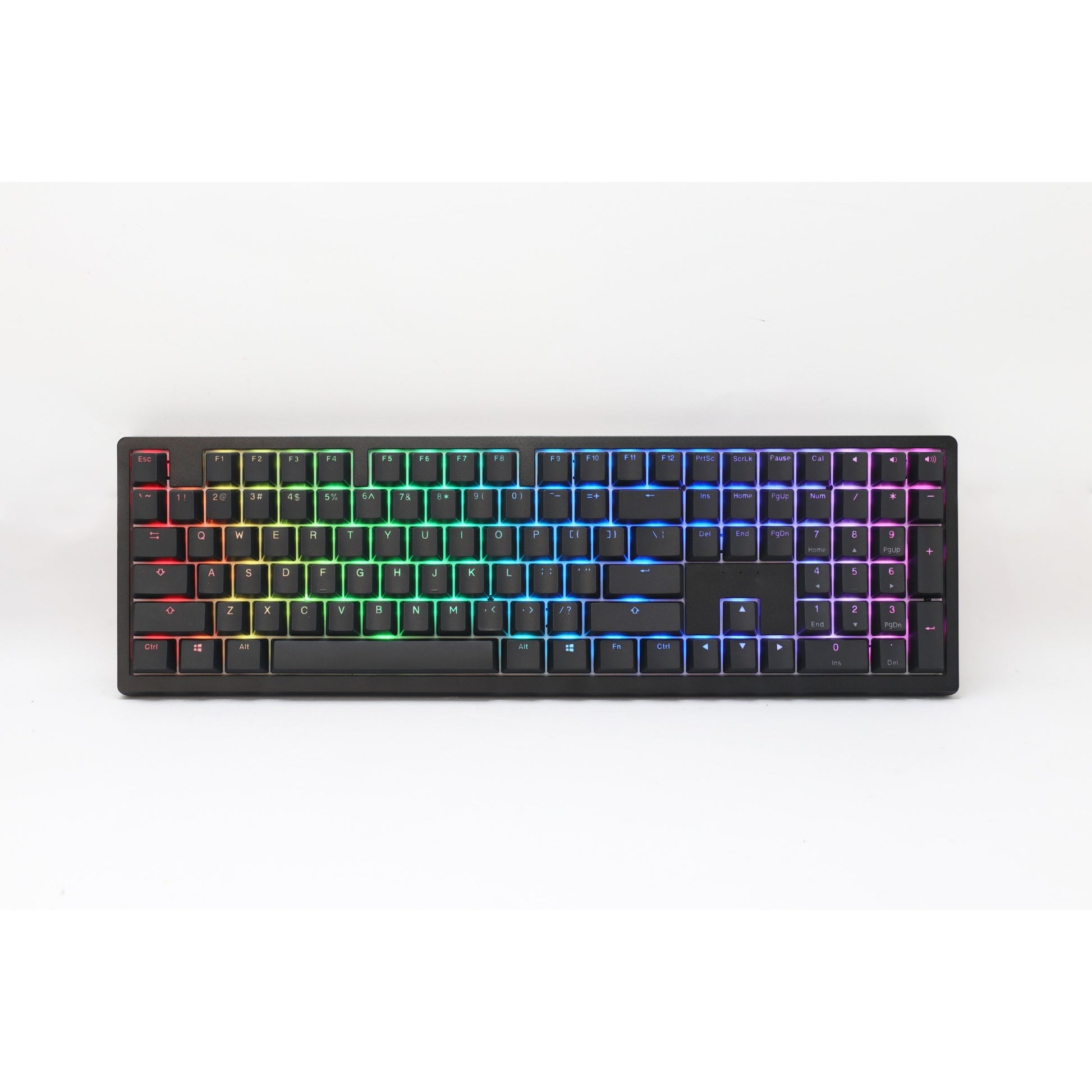 Ducky zero 6108 classic black, gaming toetsenbord (zwart wit, us lay-out, cherry mx2a brown, rgb leds, double-shot pbt, hot swap, 2.4ghz | bluetooth | usb-c)