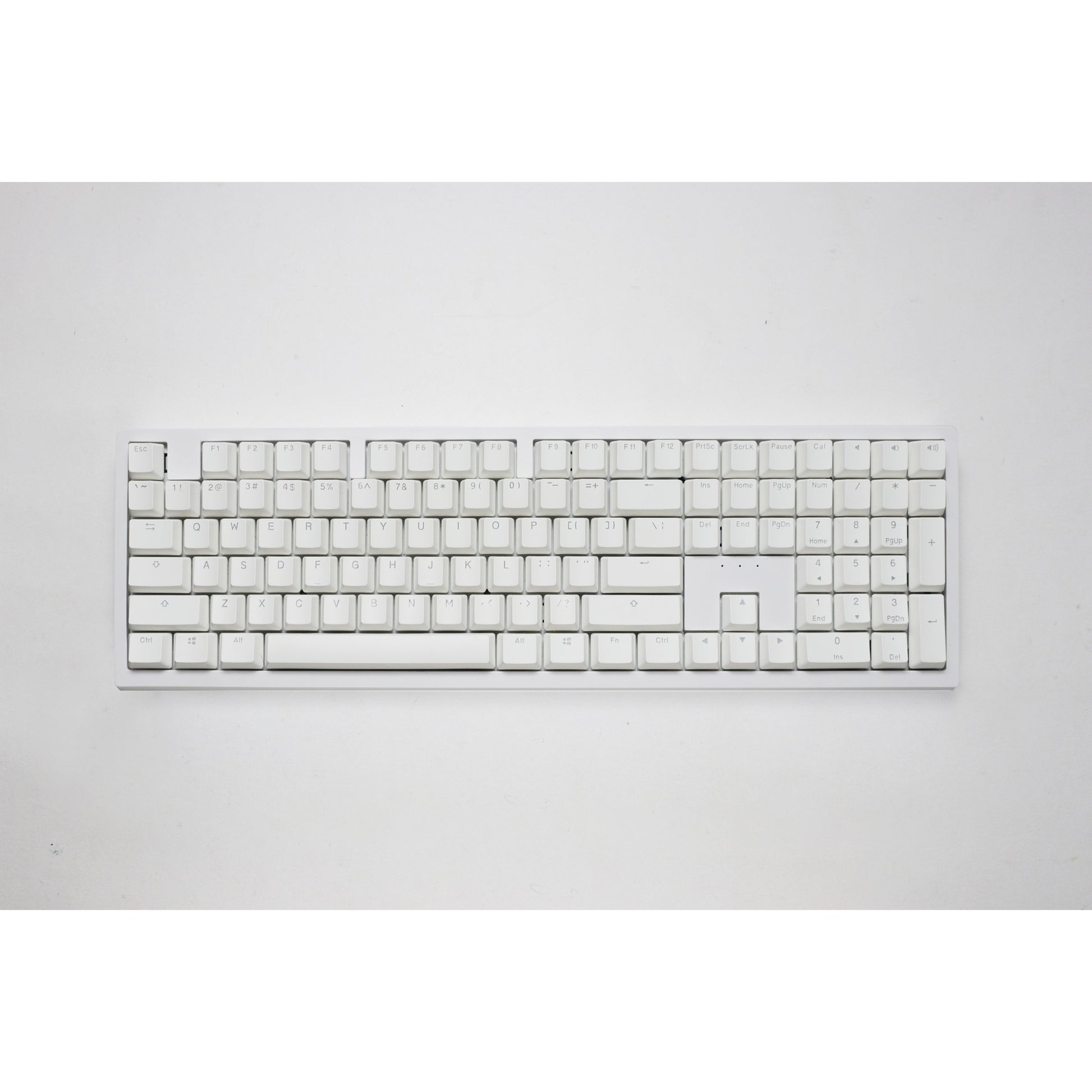 Ducky zero 6108 pure white, gaming toetsenbord (wit, us lay-out, cherry mx2a red, rgb leds, double-shot pbt, hot swap, 2.4ghz | bluetooth | usb-c)