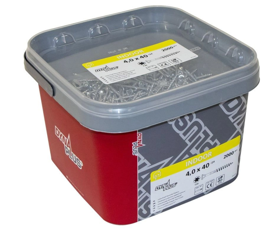 Dynaplus unischroef spaanplaatschroef verzinkt platkop deeldraad torx tx20 4.0x60 35 | 1250 stuks - 0289.11.26001
