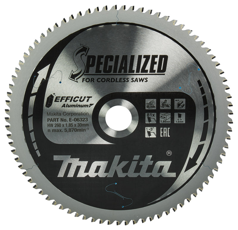 Makita accessoires afkortzaagblad aluminium 260x30x1,85 81t -3g - e-06323