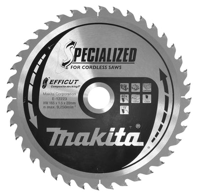 Makita accessoires cirkelzaagblad wpc effi compo 165x20x40t - e-12223