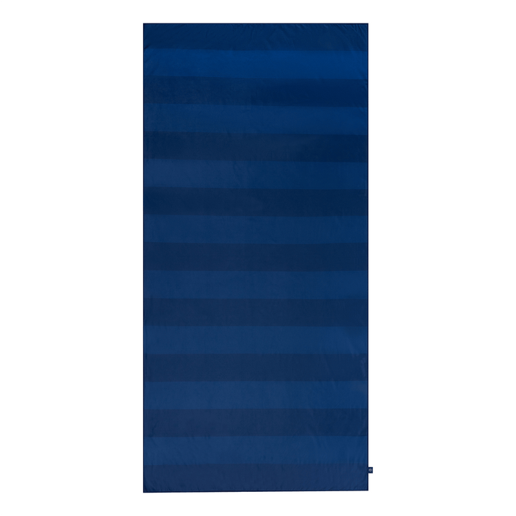 Vibrant stripes | blauwe microvezel handdoek 135 x 65 cm