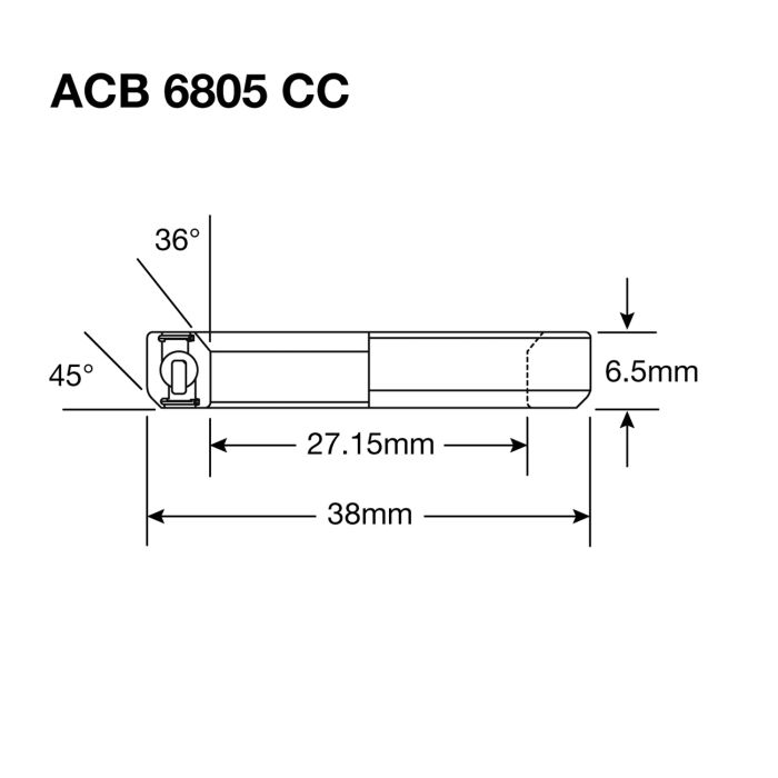Enduro bearings acb 6805 cc bo - abec 5 - black oxide (angular contact) - 27,15x38x6,5 (36x45°)