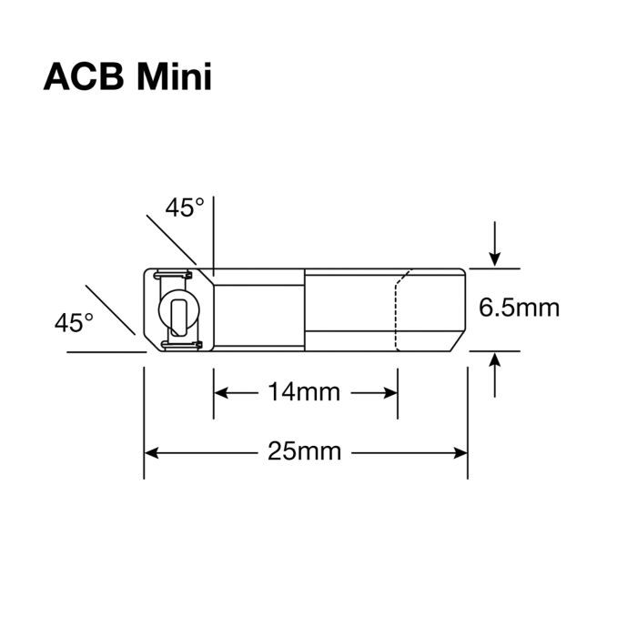 Enduro bearings acb mini bo - abec 5 - black oxide (angular contact) - 14,2x25x6,5 (45x45°)