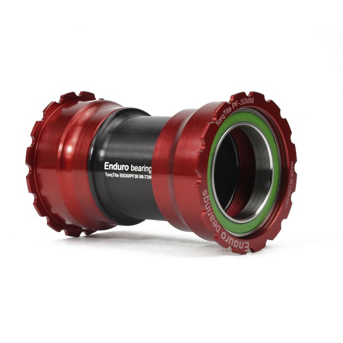 Enduro bearings torqtite bottom bracket - pf30 to 30mm (narrow) - a c ss - red