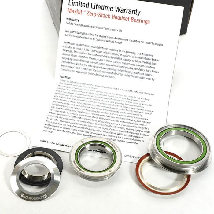 Enduro bearings headset - maxhit zero stack - 44mm 56mm (1,125'' 1,5'') - black