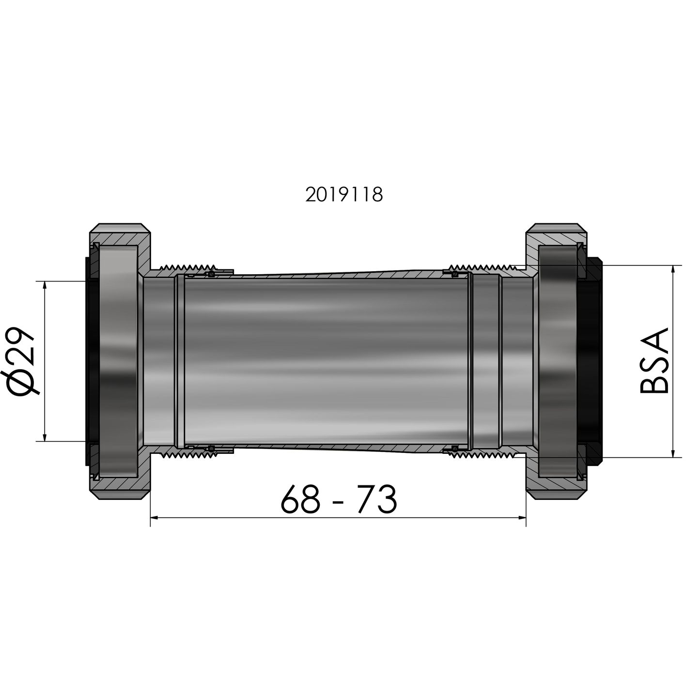 Trapas Elvedes SRAM DUB BSA voor Race MTB