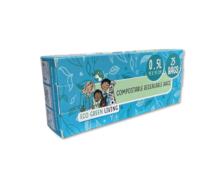 Eco green living composteerbare hersluitbare bewaarzakjes 0,5 liter - 15 stuks