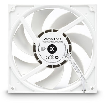 Ekwb ek-vardar evo 140er white bb (500-2000) case fan (140 x 140 x 25 mm, pwm)