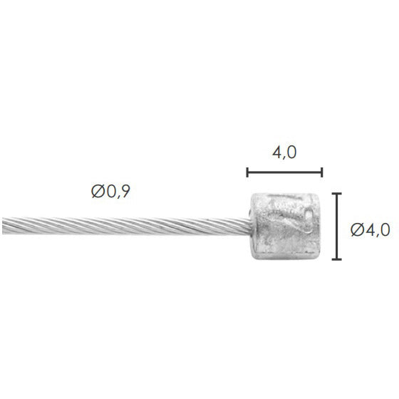 Elvedes Schakel binnenkabel ø0,9mm 2500mm Nø4x4 RVS