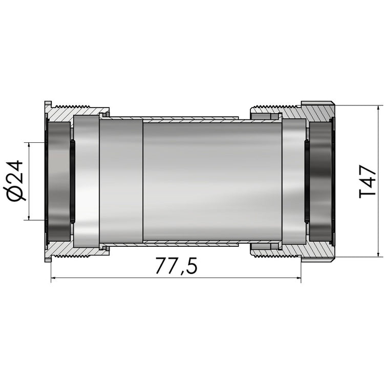 Elvedes trapas thread fit t47a (cerv�lo) voor 24mm shimano