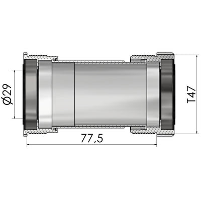 Elvedes trapas thread fit t47a (cerv�lo) voor sram dub