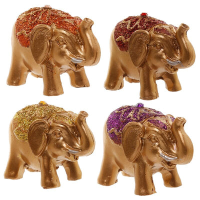 Mini metallic glitter geluk olifant verzamelobject