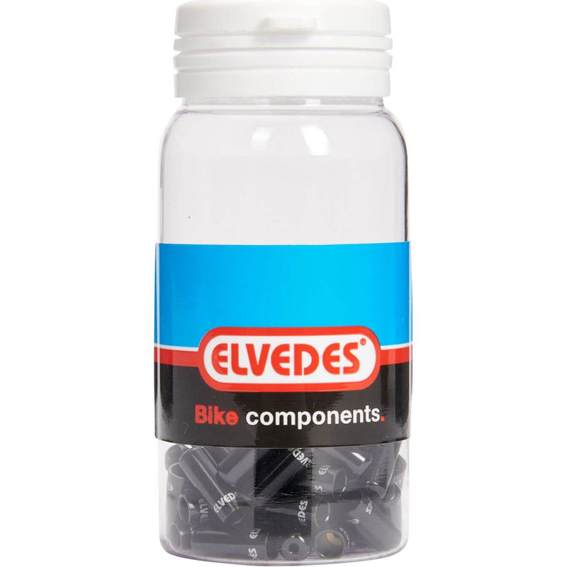 Elvedes pot kabelhoedjes zwart 4,2mm | aluminium | 50 stuks