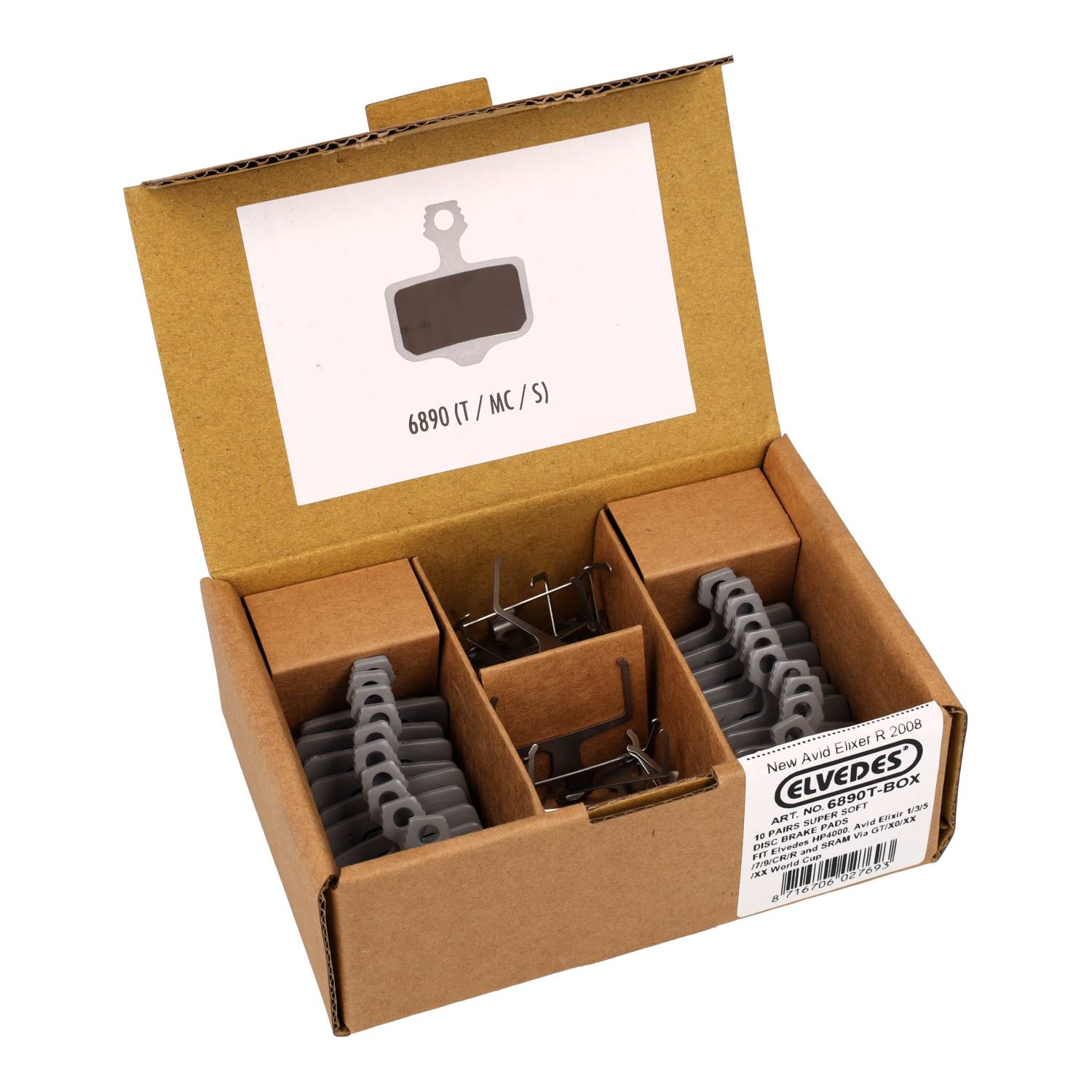 Elvedes cable systems bv elvedes schijfremblok 6890t super soft doos a 10 sets