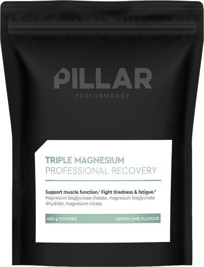 Pillar performance triple magnesium powder lemon lime value pack 400g bag