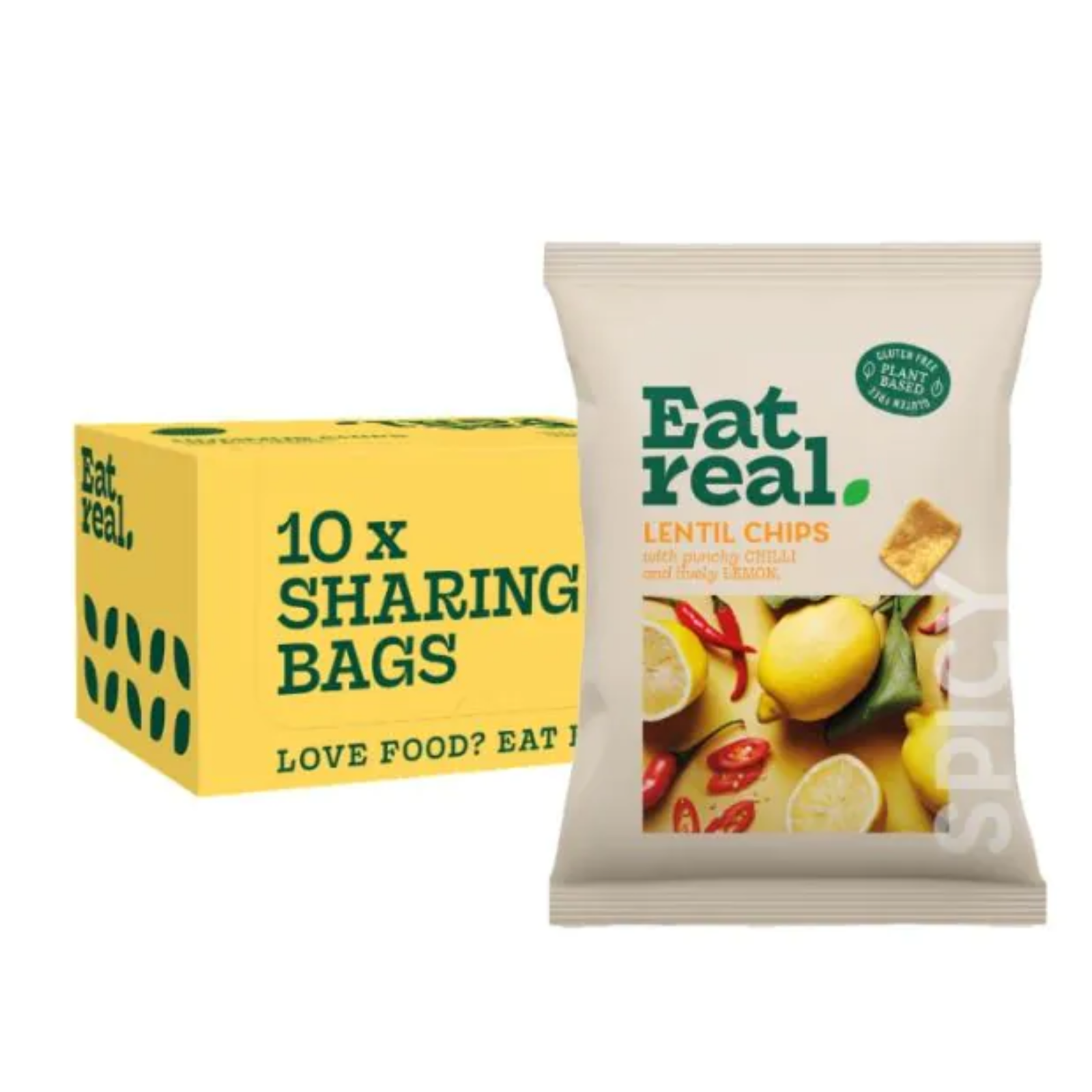 Eat real chilli amp; lemon lentil chips (18x 40gr) (bol)