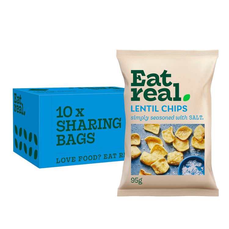 Eat real salted lentil chips (10x 95gr) (bol)