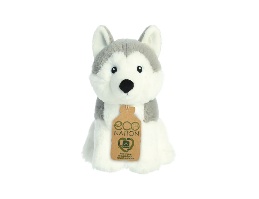 Eco nation pluchen knuffel - husky - 20 cm