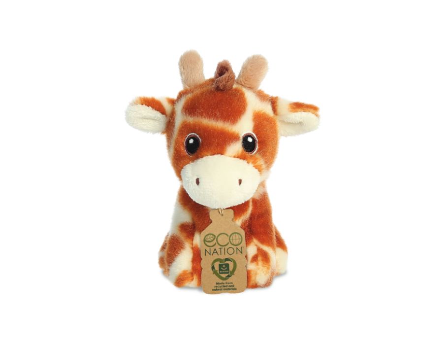 Eco nation pluchen knuffel - mini - giraffe - 13 cm