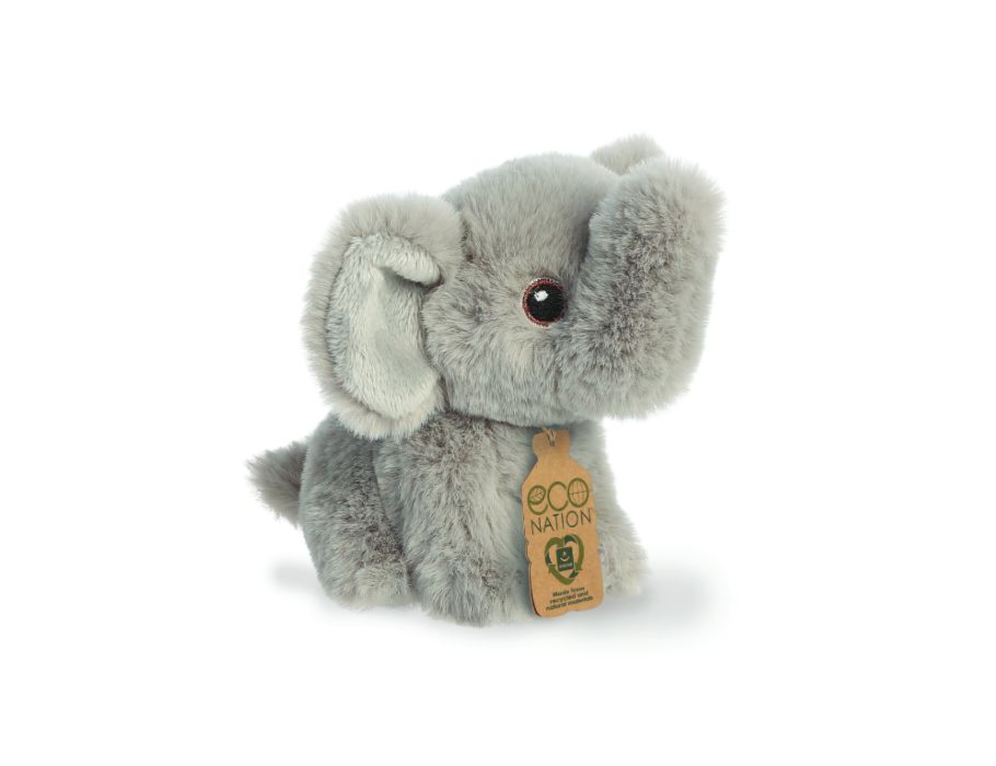 Eco nation pluchen knuffel - mini - olifant - 13 cm