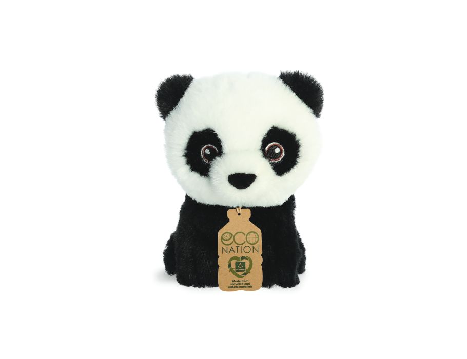 Eco nation pluchen knuffel - mini - panda - 13 cm
